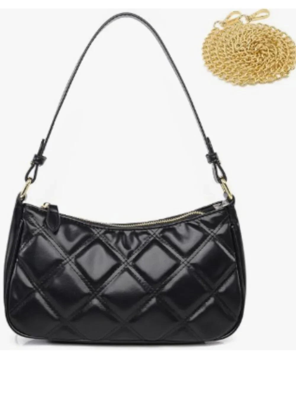 Crescent Shoulder Bag Vegan Leather Tote Purse w/ 2 Removable Straps ⭐